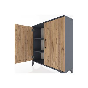 Arges Şifonyer 2 Raflı 2 Kapaklı 88x30x96 Antrasit-çam