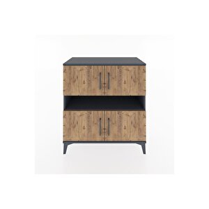 Hyperion Şifonyer 2 Raflı 4 Kapaklı 88x44x96 Antrasit-çam