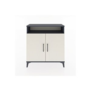 Arges Şifonyer 3 Raflı 2 Kapaklı 88x30x96 Antrasit-aytaşı