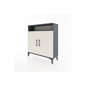 Arges Şifonyer 3 Raflı 2 Kapaklı 88x30x96 Antrasit-aytaşı