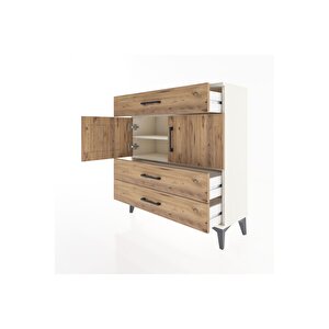 Arges Şifonyer 2 Raflı 3 Çekmeceli 2 Kapaklı 88x30x96 Aytaşı-çam