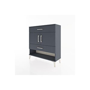 Arges Şifonyer 2 Raflı 2 Çekmeceli 2 Kapaklı 88x30x96 Antrasit-antrasit