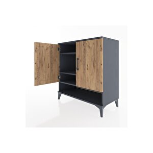 Hyperion Şifonyer 3 Raflı 2 Kapaklı 88x44x96 Antrasit-çam