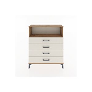 Arges Şifonyer Tek Raflı 4 Çekmeceli 88x30x106 Çam-aytaşı