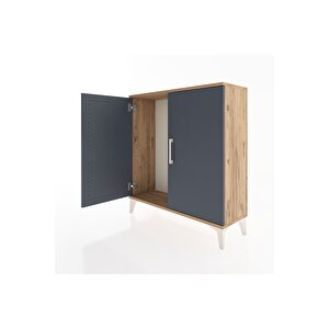 Arges Şifonyer 2 Kapaklı 88x30x96 Çam-antrasit