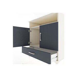 Hyperion Şifonyer 2 Raflı Tek Çekmeceli 2 Kapaklı 88x44x96 Aytaşı-antrasit