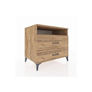 Kronos Şifonyer Tek Raflı 2 Çekmeceli 88x59x80 Çam-çam