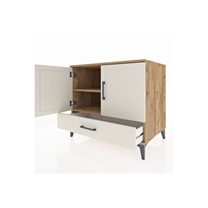 Kronos Şifonyer 2 Raflı Tek Çekmeceli 2 Kapaklı 88x59x80 Çam-aytaşı