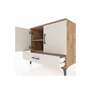 Kronos Şifonyer 2 Raflı Tek Çekmeceli 2 Kapaklı 88x59x80 Çam-aytaşı