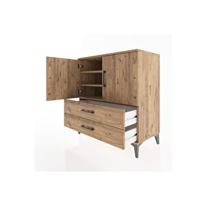 Hyperion Şifonyer 3 Raflı 2 Çekmeceli 2 Kapaklı 88x44x96 Çam-çam