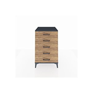 Kronos Komodin 5 Çekmeceli 60x59x96 Antrasit-çam