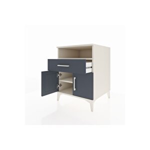 Kronos Komodin 2 Raflı Tek Çekmeceli 2 Kapaklı 60x59x80 Aytaşı-antrasit