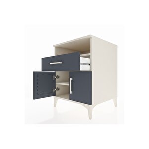 Kronos Komodin 2 Raflı Tek Çekmeceli 2 Kapaklı 60x59x80 Aytaşı-antrasit