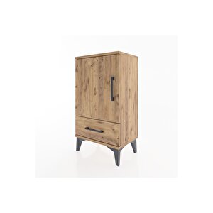 Arges Komodin 2 Raflı Tek Çekmeceli Tek Kapaklı 44x30x80 Çam-çam