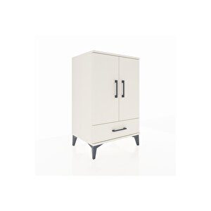 Hyperion Komodin 3 Raflı Tek Çekmeceli 2 Kapaklı 60x44x96 Aytaşı-aytaşı