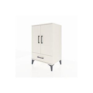 Hyperion Komodin 3 Raflı Tek Çekmeceli 2 Kapaklı 60x44x96 Aytaşı-aytaşı