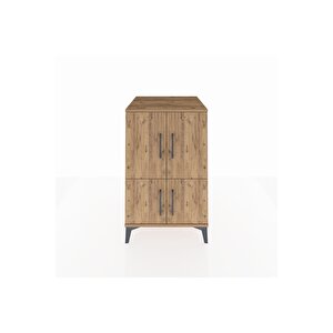 Kronos Komodin 2 Raflı 4 Kapaklı 60x59x96 Çam-çam