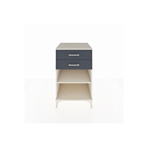 Kronos Komodin Tek Raflı 2 Çekmeceli 60x59x96 Aytaşı-antrasit