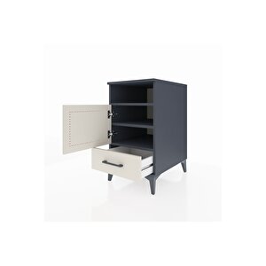 Kronos Komodin 3 Raflı Tek Çekmeceli Tek Kapaklı 44x59x80 Antrasit-aytaşı