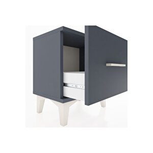 Arges Komodin Tek Çekmeceli 44x30x48 Antrasit-antrasit