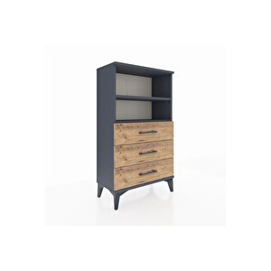 Arges Komodin 2 Raflı 3 Çekmeceli 60x30x106 Antrasit-çam