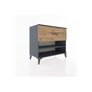 Hyperion Şifonyer Tek Raflı Tek Çekmeceli 88x44x80 Antrasit-çam