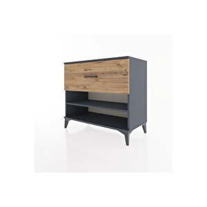 Hyperion Şifonyer Tek Raflı Tek Çekmeceli 88x44x80 Antrasit-çam