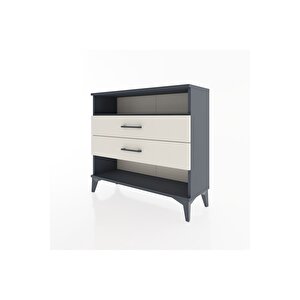 Arges Şifonyer Tek Raflı 2 Çekmeceli 88x30x80 Antrasit-aytaşı