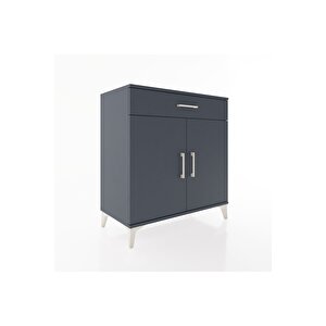 Hyperion Şifonyer Tek Raflı Tek Çekmeceli 2 Kapaklı 88x44x96 Antrasit-antrasit