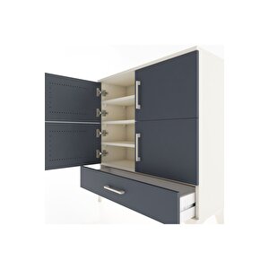 Arges Şifonyer 4 Raflı Tek Çekmeceli 4 Kapaklı 88x30x96 Aytaşı-antrasit