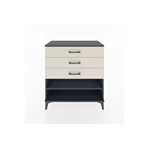 Hyperion Şifonyer Tek Raflı 3 Çekmeceli 88x44x96 Antrasit-aytaşı