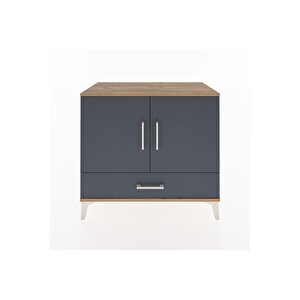 Hyperion Şifonyer 2 Raflı Tek Çekmeceli 2 Kapaklı 88x44x80 Çam-antrasit