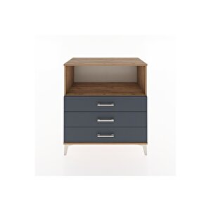 Hyperion Şifonyer Tek Raflı 3 Çekmeceli 88x44x96 Çam-antrasit