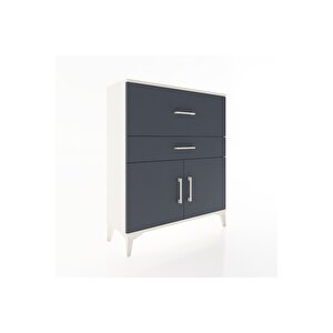 Arges Şifonyer Tek Raflı 2 Çekmeceli 2 Kapaklı 88x30x106 Aytaşı-antrasit