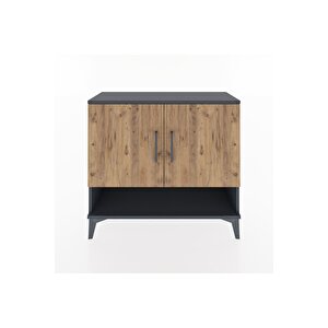 Arges Şifonyer 2 Raflı 2 Kapaklı 88x30x80 Antrasit-çam