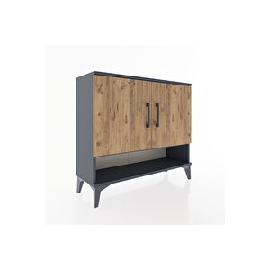 Arges Şifonyer 2 Raflı 2 Kapaklı 88x30x80 Antrasit-çam