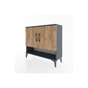 Arges Şifonyer 2 Raflı 2 Kapaklı 88x30x80 Antrasit-çam