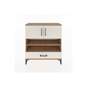 Arges Şifonyer 4 Raflı Tek Çekmeceli 2 Kapaklı 88x30x96 Çam-aytaşı