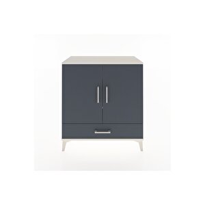 Hyperion Şifonyer 3 Raflı Tek Çekmeceli 2 Kapaklı 88x44x96 Aytaşı-antrasit