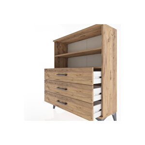 Arges Şifonyer 2 Raflı 3 Çekmeceli 88x30x106 Çam-çam