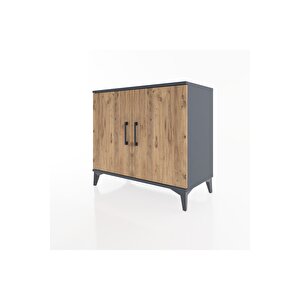 Hyperion Şifonyer 2 Raflı 2 Kapaklı 88x44x80 Antrasit-çam