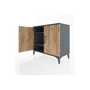Hyperion Şifonyer 2 Raflı 2 Kapaklı 88x44x80 Antrasit-çam