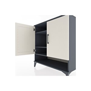 Hyperion Şifonyer 3 Raflı 2 Kapaklı 88x44x96 Antrasit-aytaşı