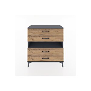 Hyperion Şifonyer Tek Raflı 4 Çekmeceli 88x44x96 Antrasit-çam