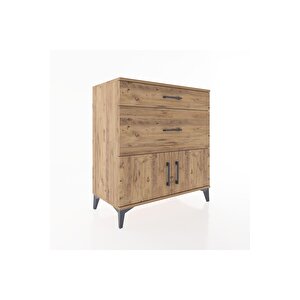 Hyperion Şifonyer Tek Raflı 2 Çekmeceli 2 Kapaklı 88x44x96 Çam-çam