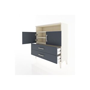 Arges Şifonyer 3 Raflı 2 Çekmeceli 2 Kapaklı 88x30x96 Aytaşı-antrasit