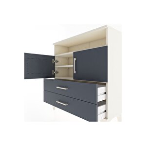 Arges Şifonyer 3 Raflı 2 Çekmeceli 2 Kapaklı 88x30x96 Aytaşı-antrasit