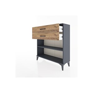 Arges Şifonyer Tek Raflı 2 Çekmeceli 88x30x96 Antrasit-çam