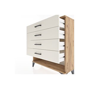 Arges Şifonyer 4 Çekmeceli 88x30x96 Çam-aytaşı
