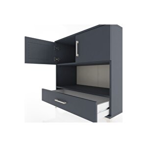 Hyperion Şifonyer 2 Raflı Tek Çekmeceli 2 Kapaklı 88x44x96 Antrasit-antrasit